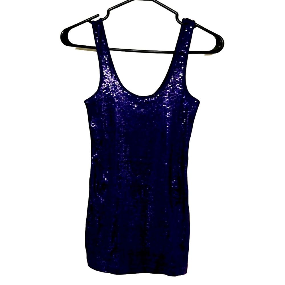 LA Express Purple sequin tank top. XS